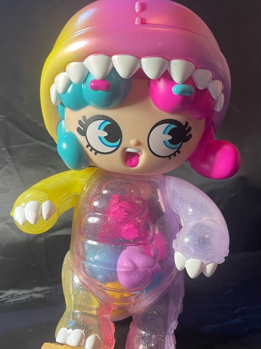 Colorful Glitter Monster Doll - Pink, Yellow, Blue